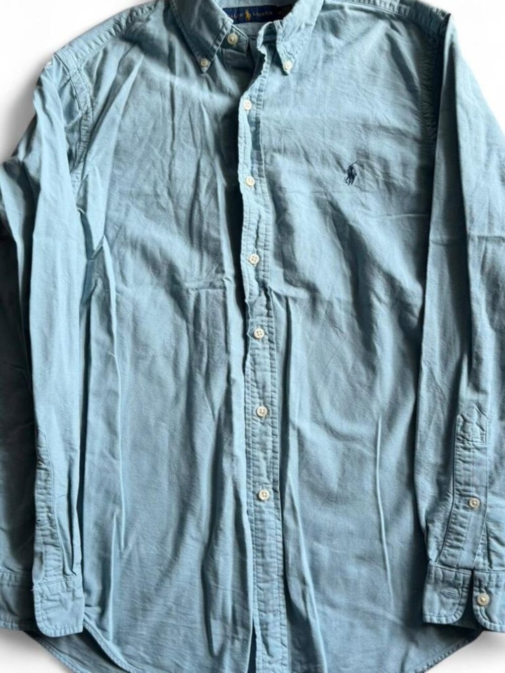 Polo Ralph Lauren Oxford Shirt Men's Medium Blue Long Sleeve Button Down Pony